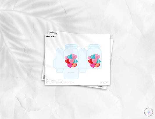 Jar Of Hearts Valentine Favor Box Paper Craft Printable Paper Crafts