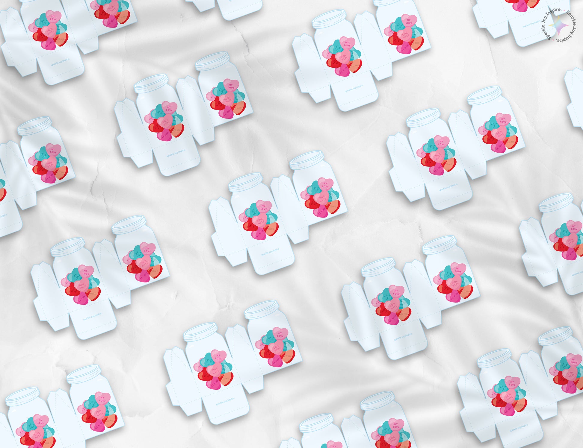 Jar Of Hearts Valentine Favor Box Paper Craft Printable Paper Crafts