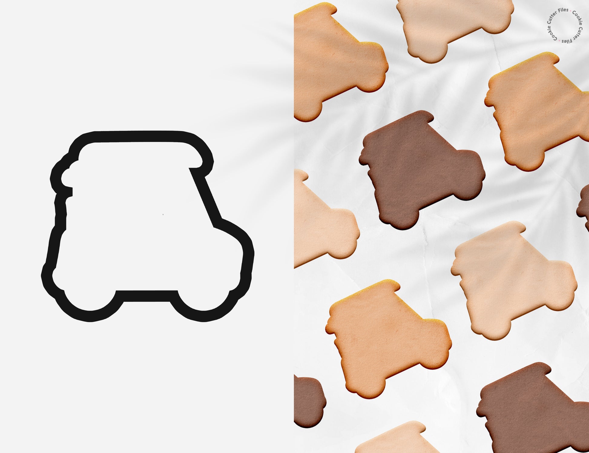 Golf Cart Cookie Cutter STL Files Cookie Cutter Files