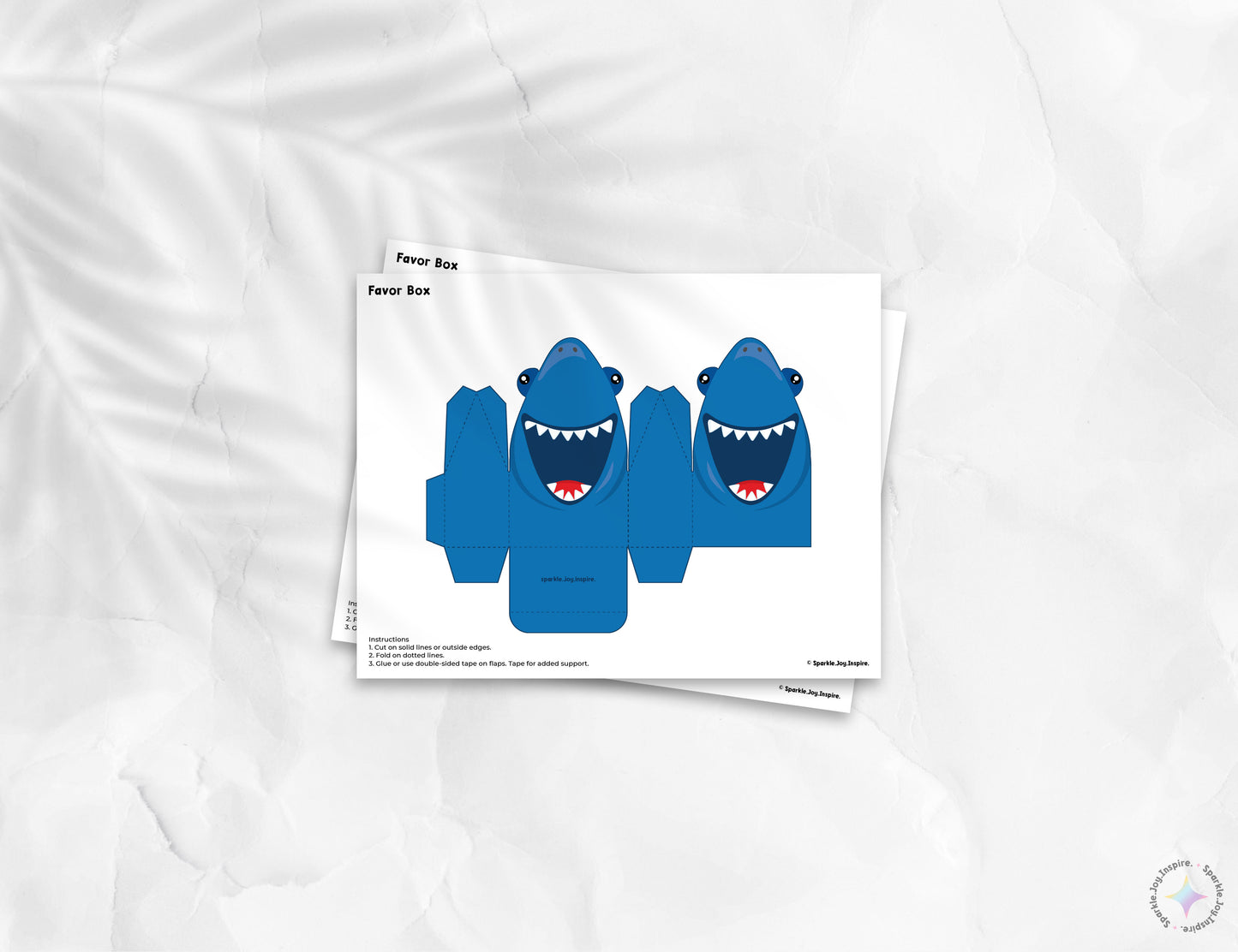 Shark Favor Box Paper Craft Printable Paper Crafts