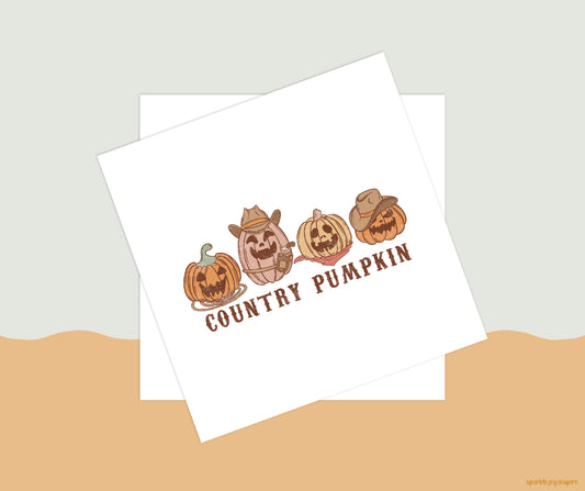 Country Pumpkin Howdy Western Halloween Sublimation Transfer Print