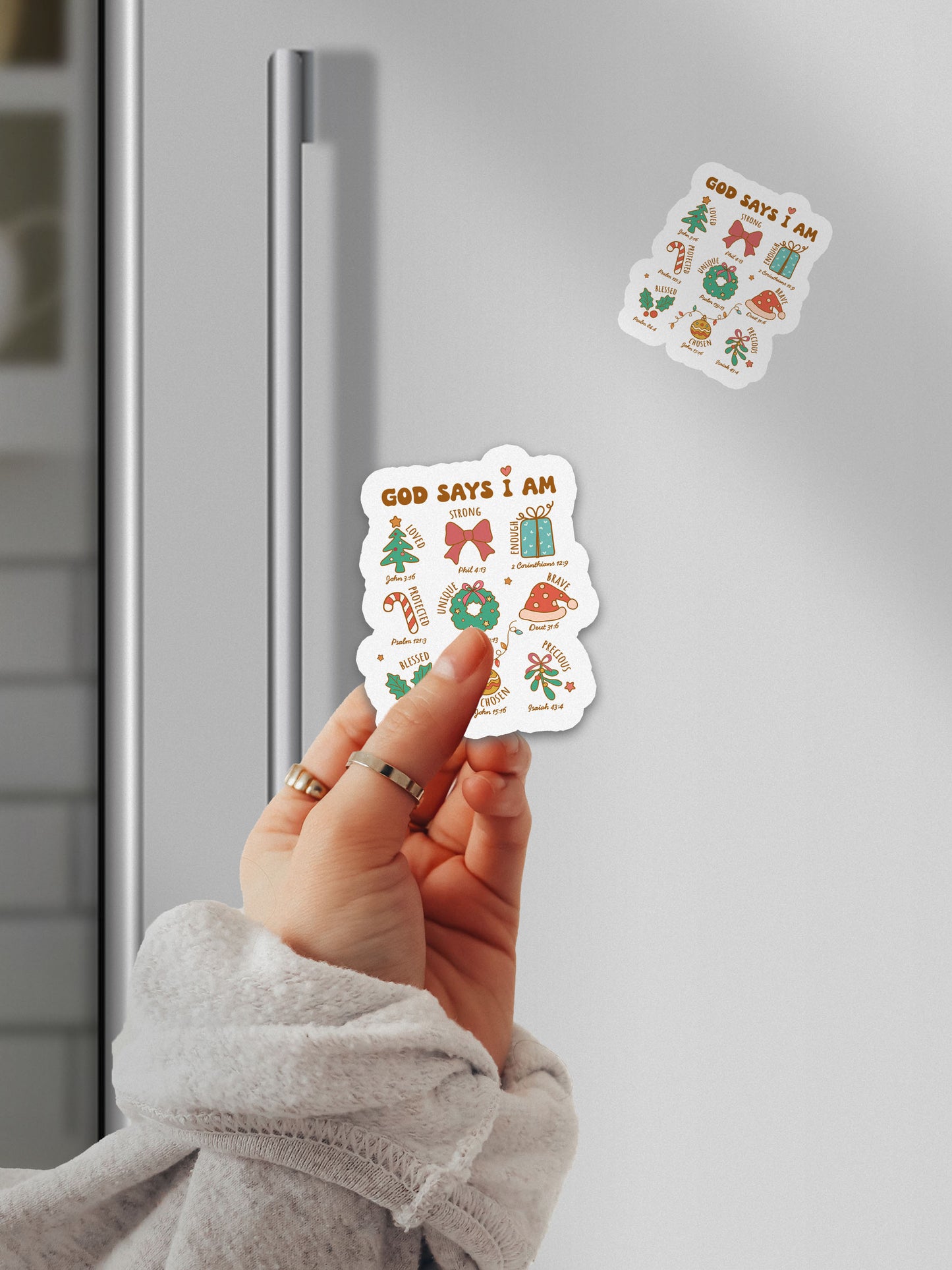 God Says I Am Boho Christmas Christian Jesus Magnet