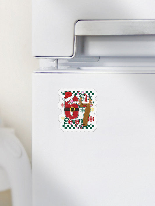 Santa Deer 67 Retro Christmas Funny Six Seven Magnet