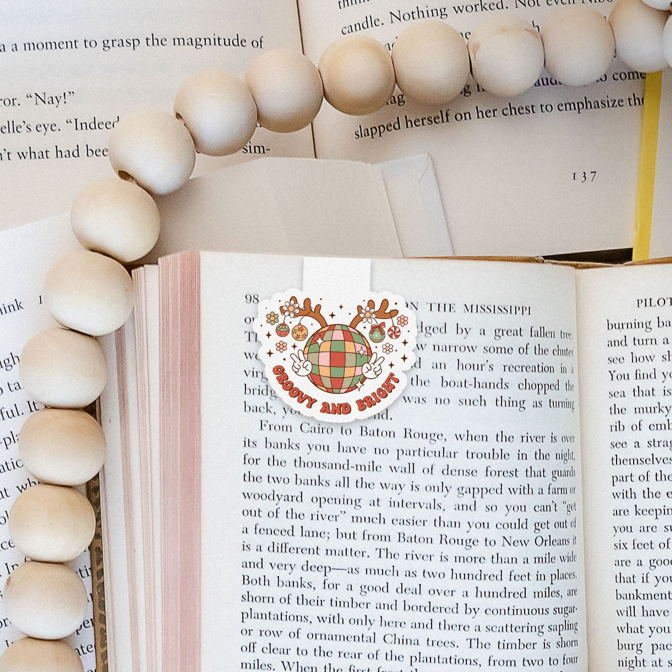 Groovy & Bright Disco Groovy Red Christmas Magnetic Bookmark