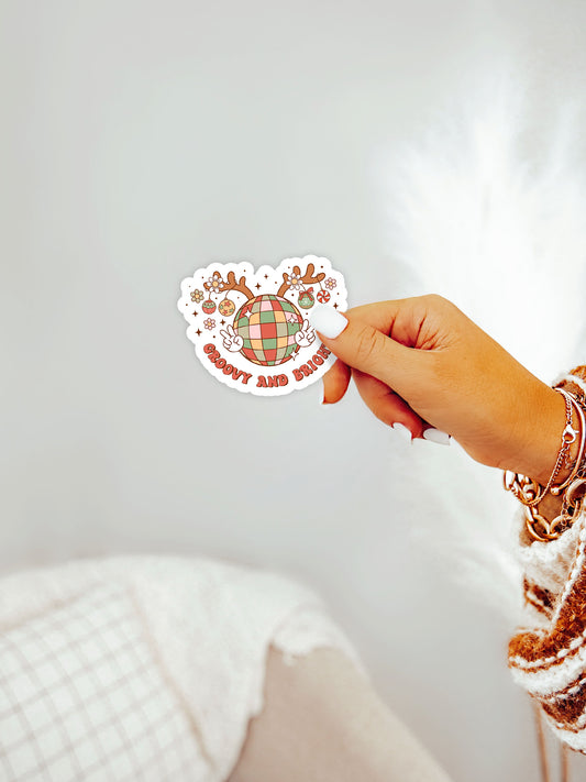 Groovy & Bright Disco Groovy Red Christmas Sticker