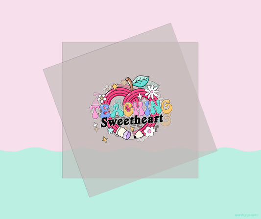 Teacher Sweetheart Groovy Teacher DTF Transfer Print