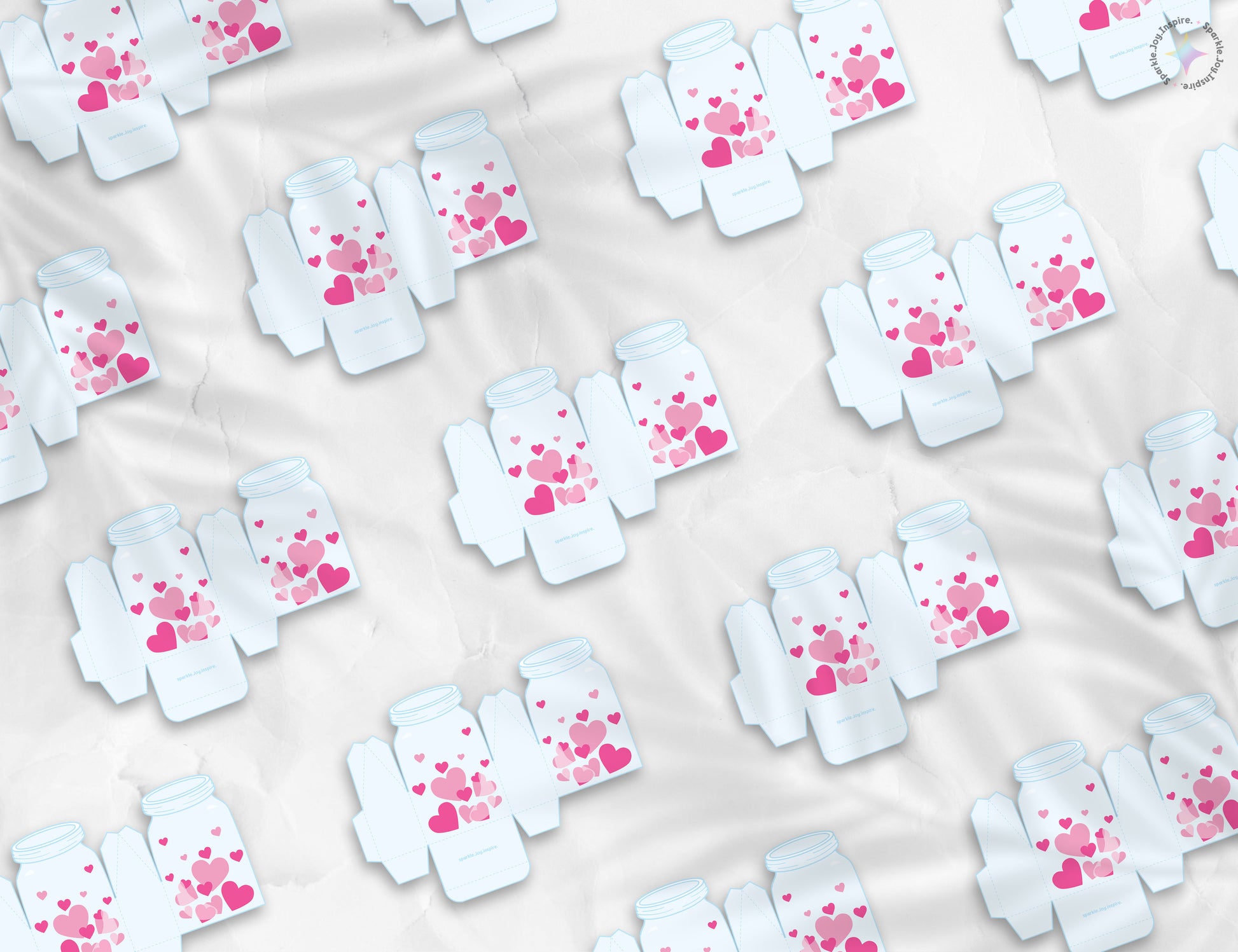 Jar Of Hearts Pink Hearts Valentine Favor Box Paper Craft Printable Paper Crafts