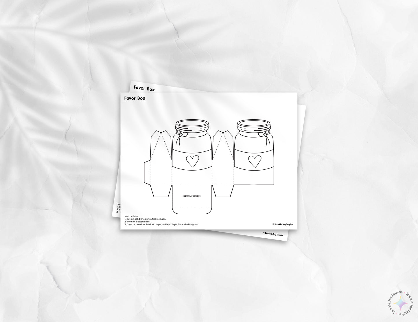 Jar Of Hearts Ribbon Simple Color Me Valentine Favor Box Paper Craft Printable Paper Crafts