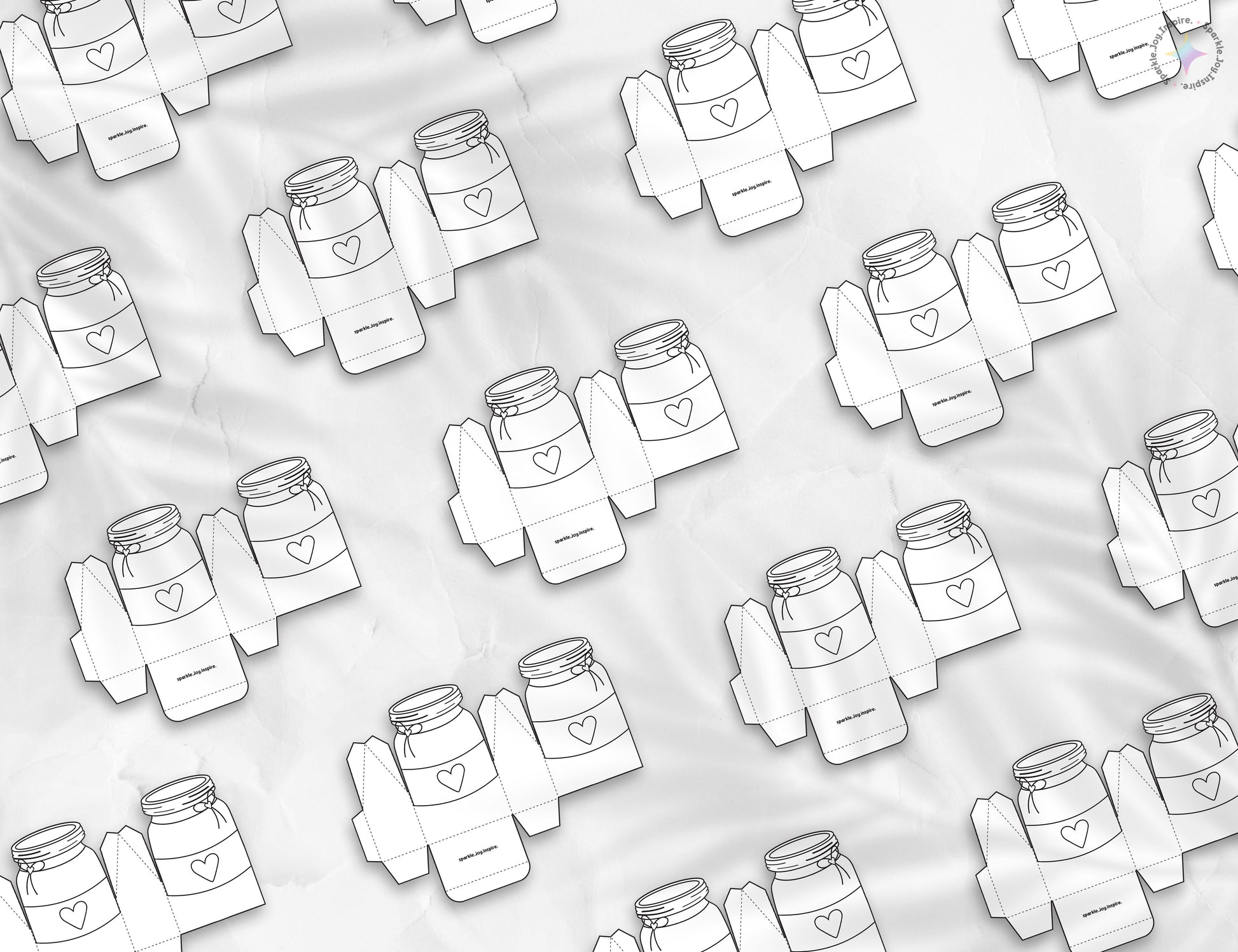 Jar Of Hearts Ribbon Simple Color Me Valentine Favor Box Paper Craft Printable Paper Crafts