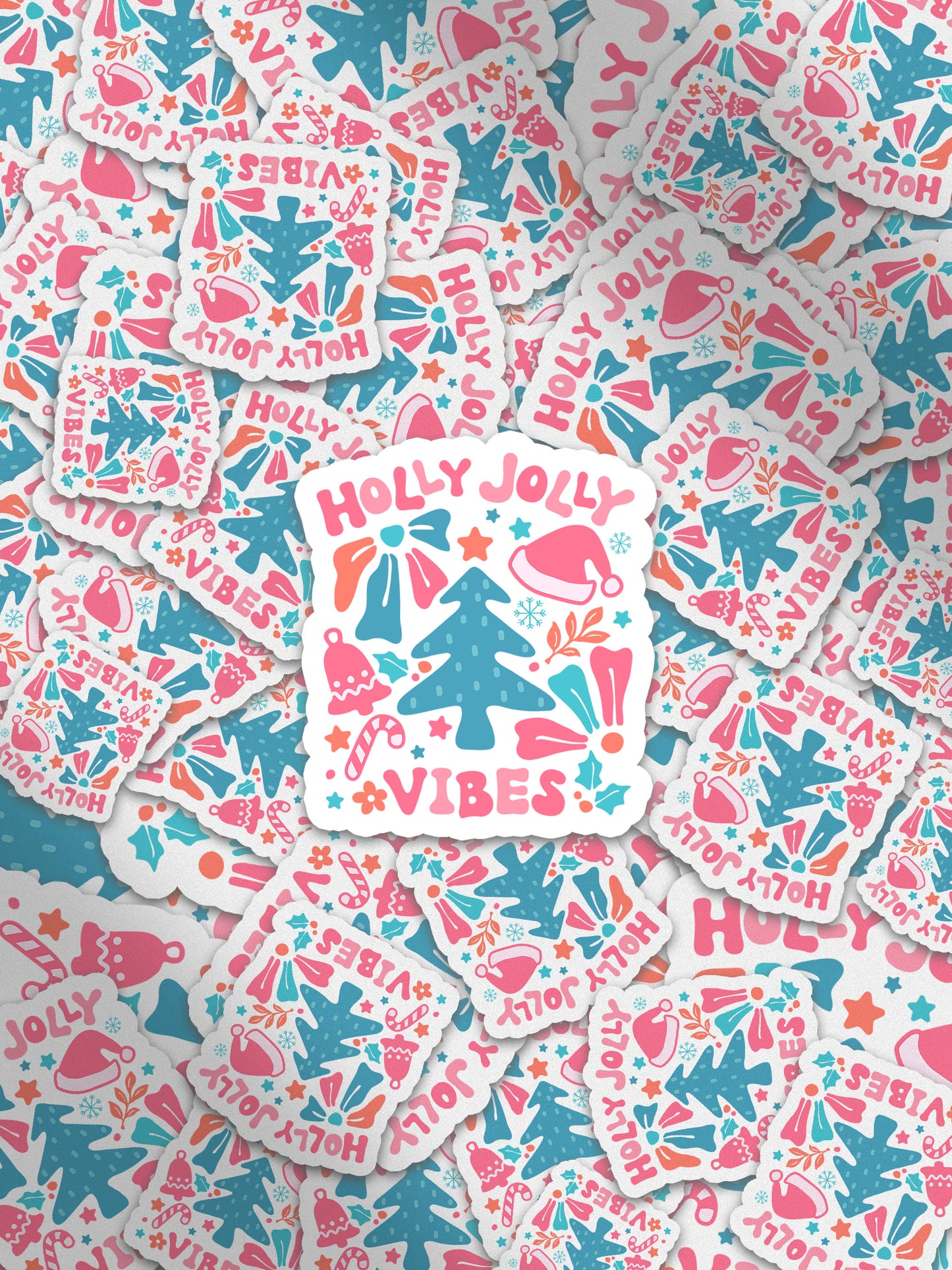 Holly Jollly Vibes Boho Christmas Christian Jesus Sticker