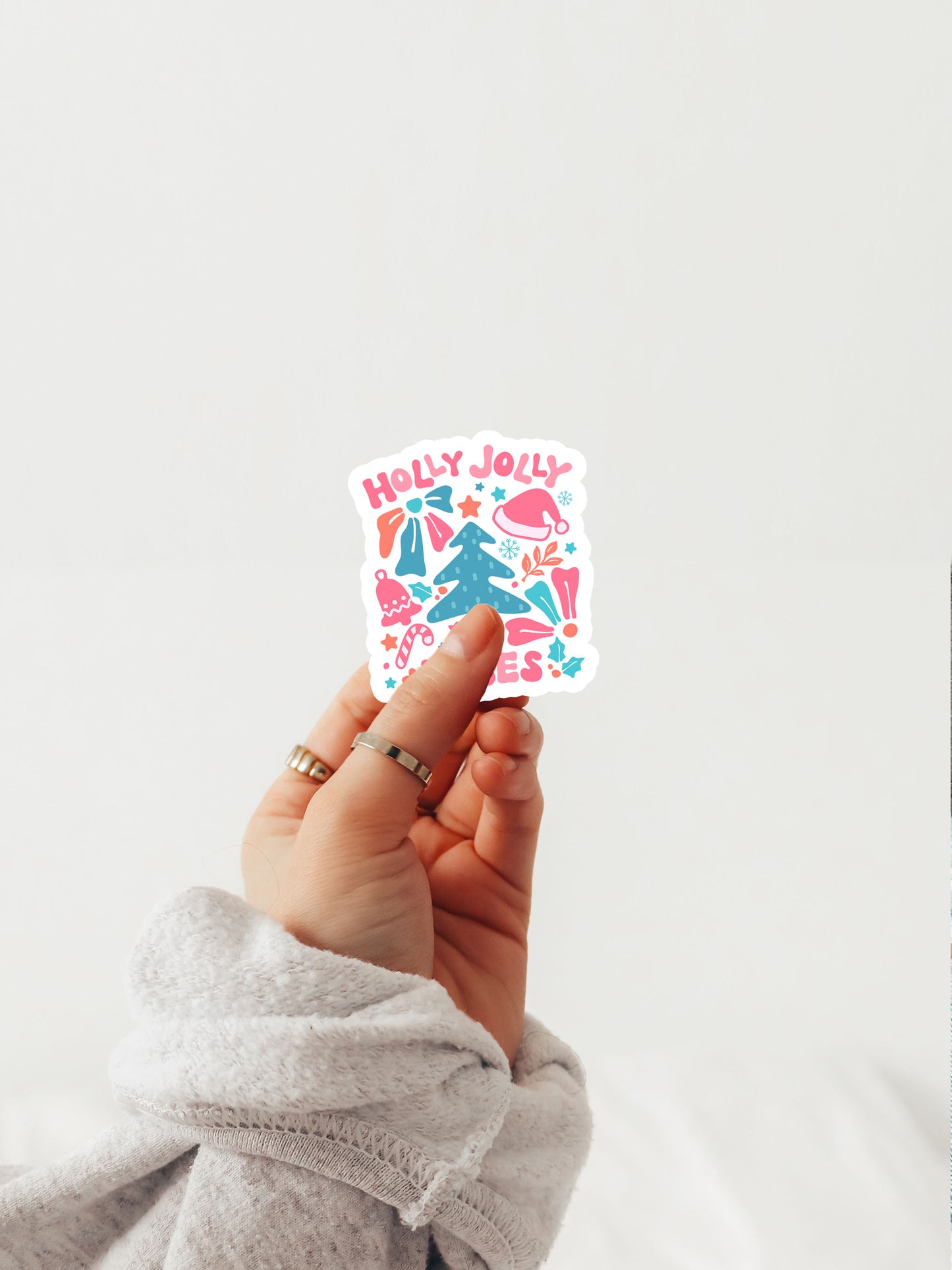 Holly Jollly Vibes Boho Christmas Christian Jesus Sticker