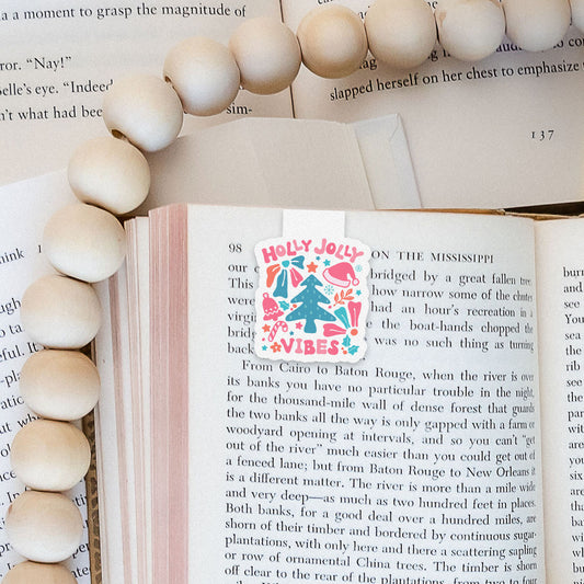 Holly Jolly Vibes Boho Christmas Christian Jesus Magnetic Bookmark