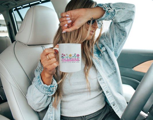 Teacher Helping Little Minds Grow Groovy Teacher Mug