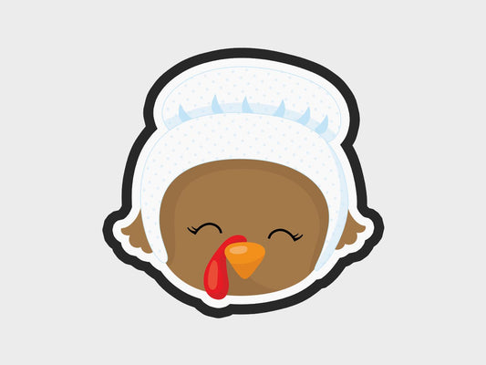 Bonnet Thanksgiving Turkey Faces Cookie Cutter STL Files