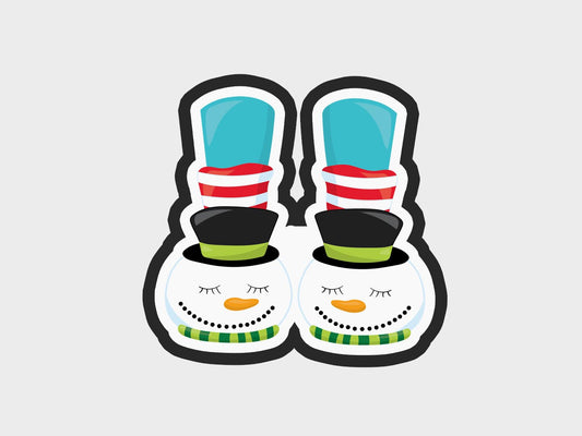 Cute Snowman Christmas Feet Cookie Cutter STL Files