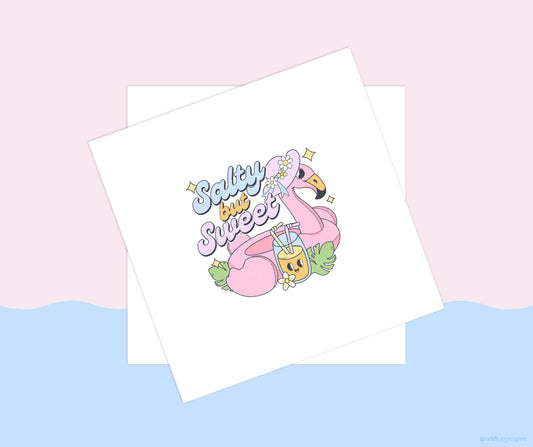Salty But Sweet Groovy Summer Sublimation Transfer Print