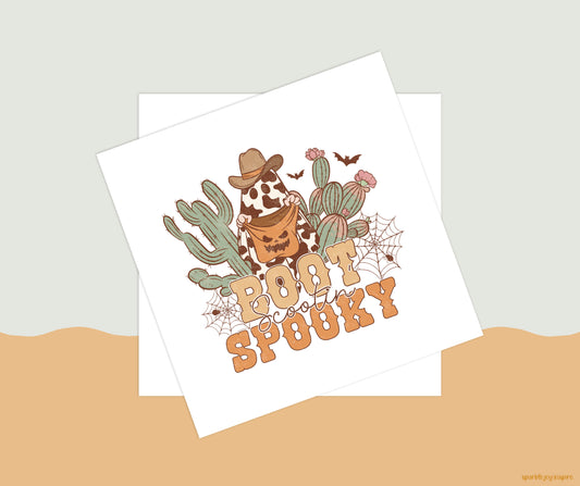 Boot Scootin Spooky Howdy Western Halloween Sublimation Transfer Print