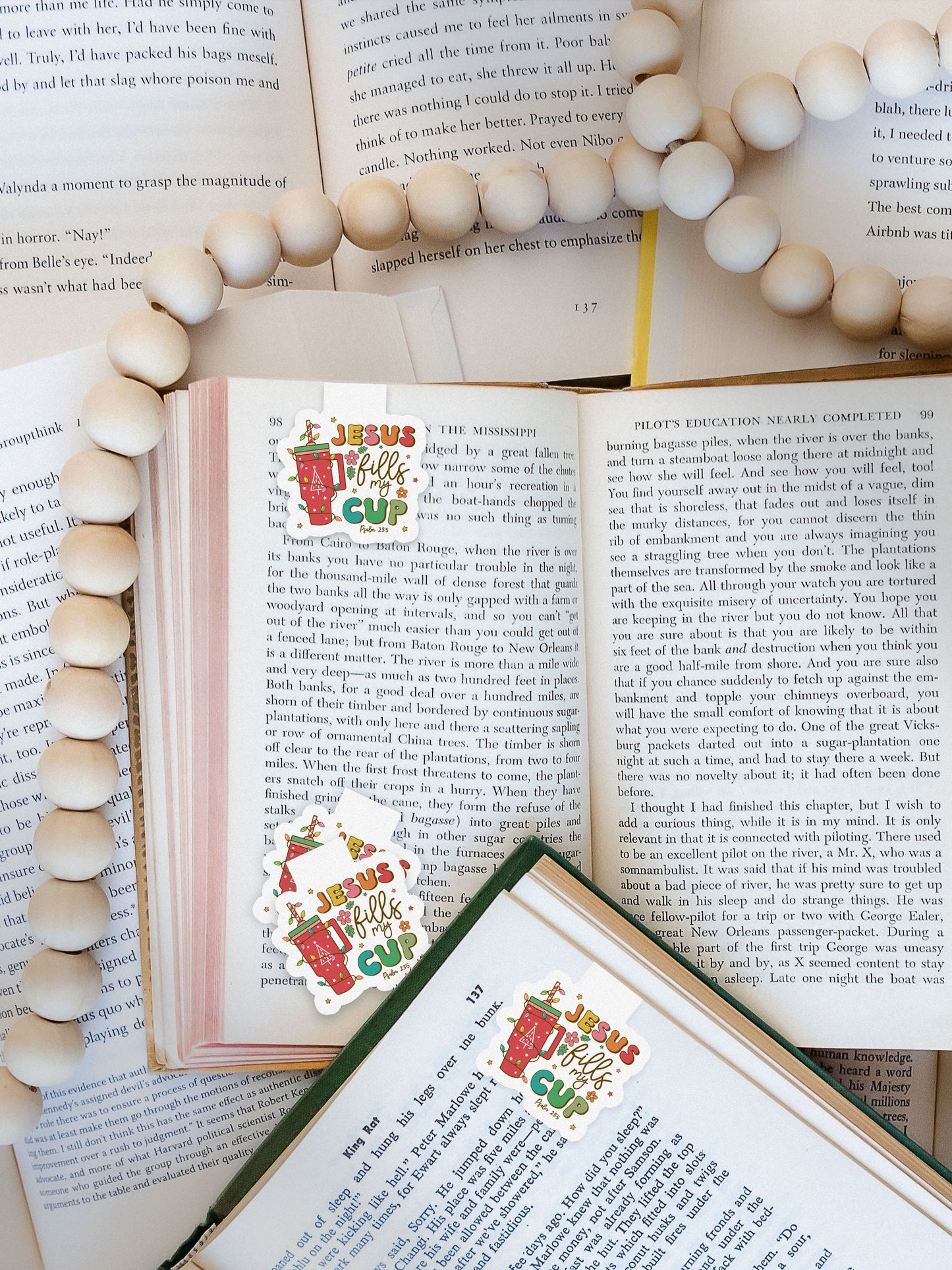 Jesus Fills My Cup Psalm 23:5 Boho Christmas Christian Jesus Magnetic Bookmark