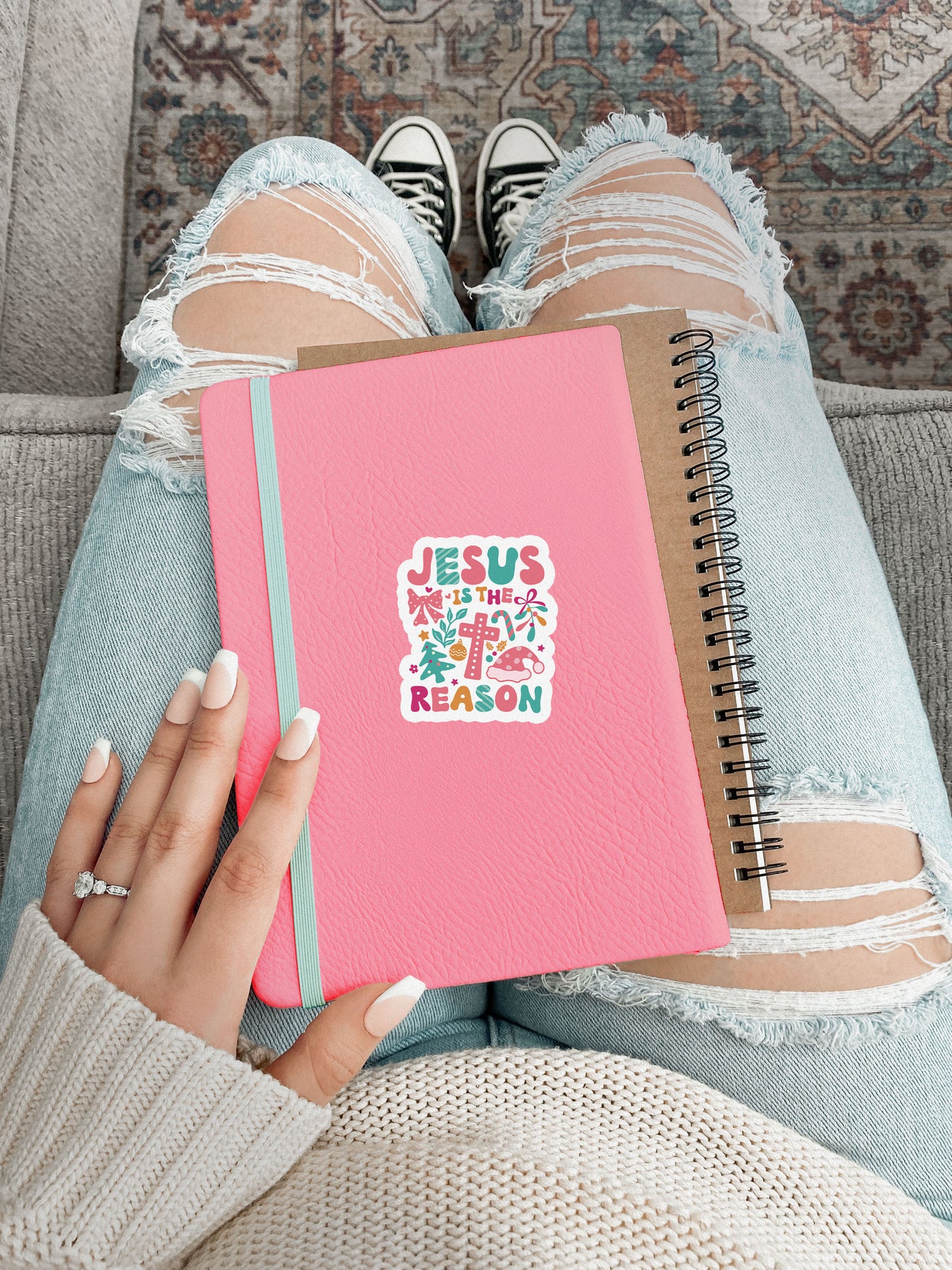 Jesus Is The Reason Boho Christmas Christian Jesus Sticker