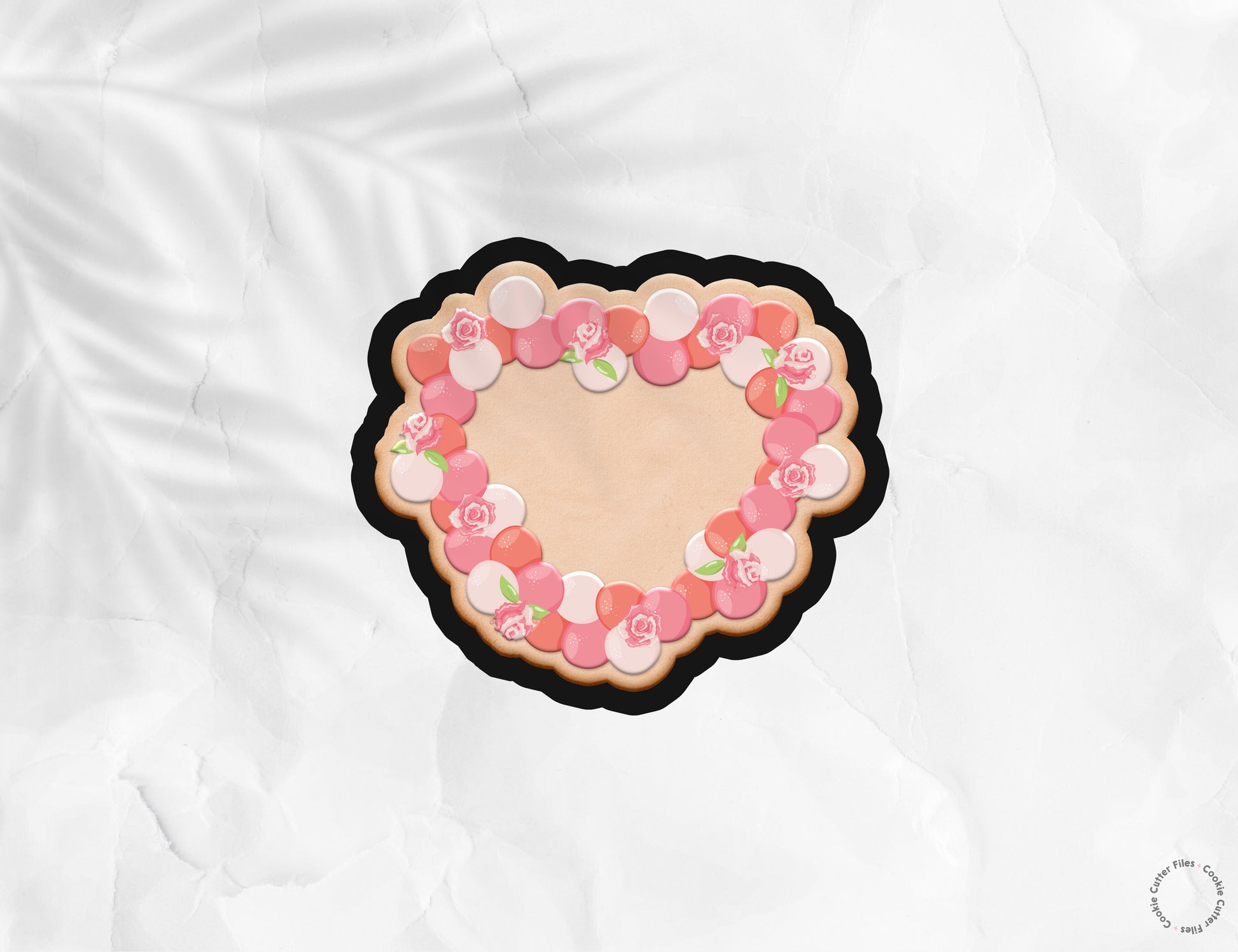 Galentine Heart Wreath Valentine Cookie Cutter STL Files Cookie Cutter Files