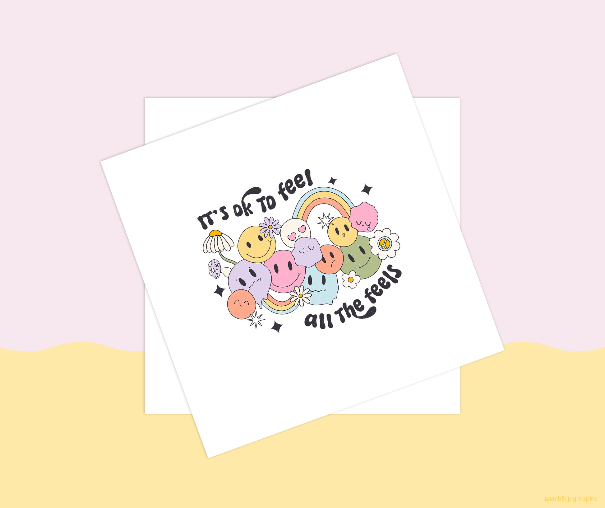 It's Okay To Feel All The Feels Mental Health Sublimation Transfer Print
