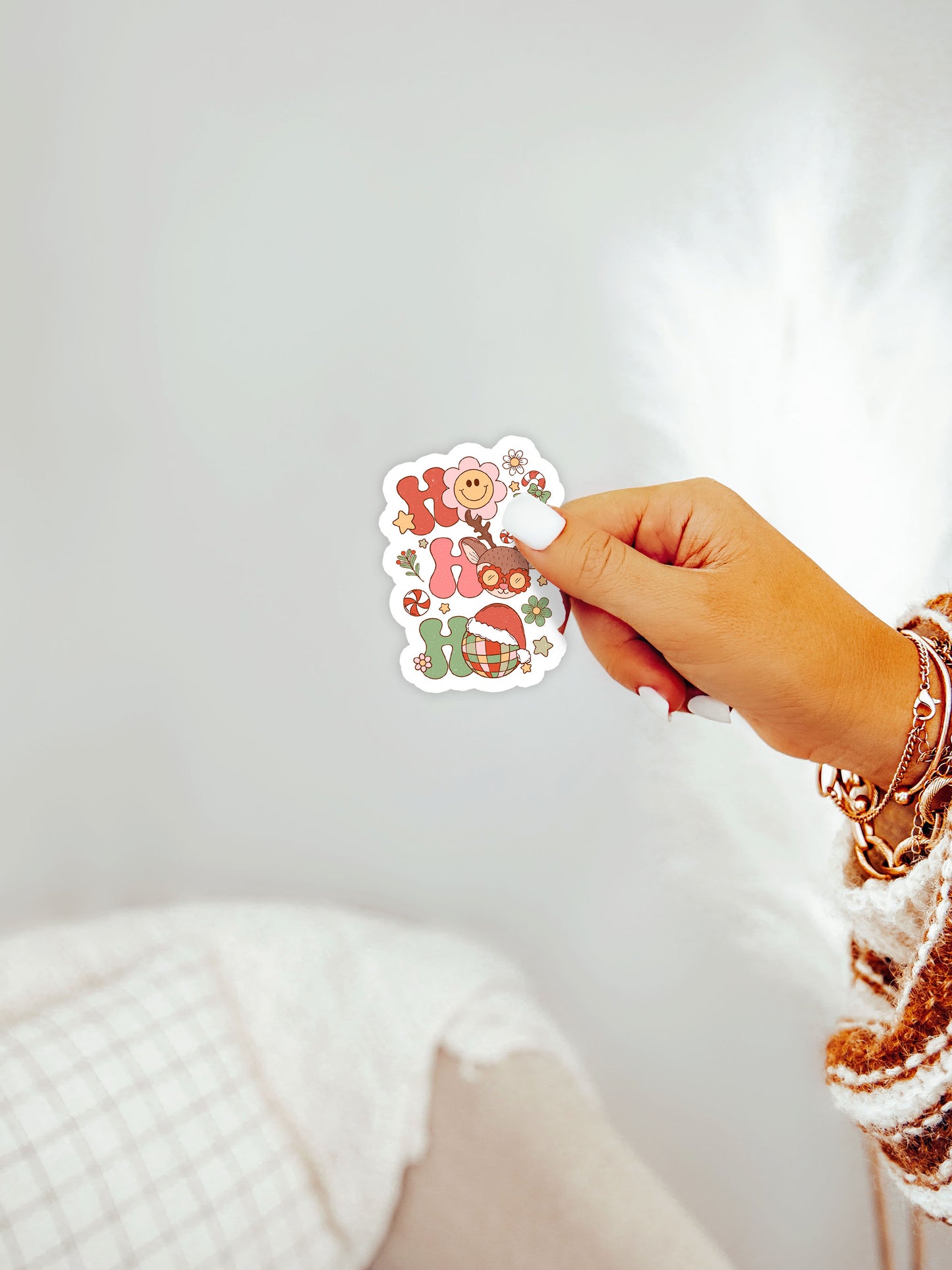 Ho Ho Ho Rudolph Groovy Red Christmas Magnet