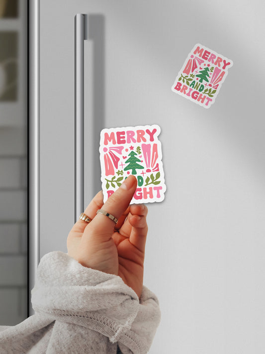 Merry And Bright Boho Christmas Christian Jesus Magnet