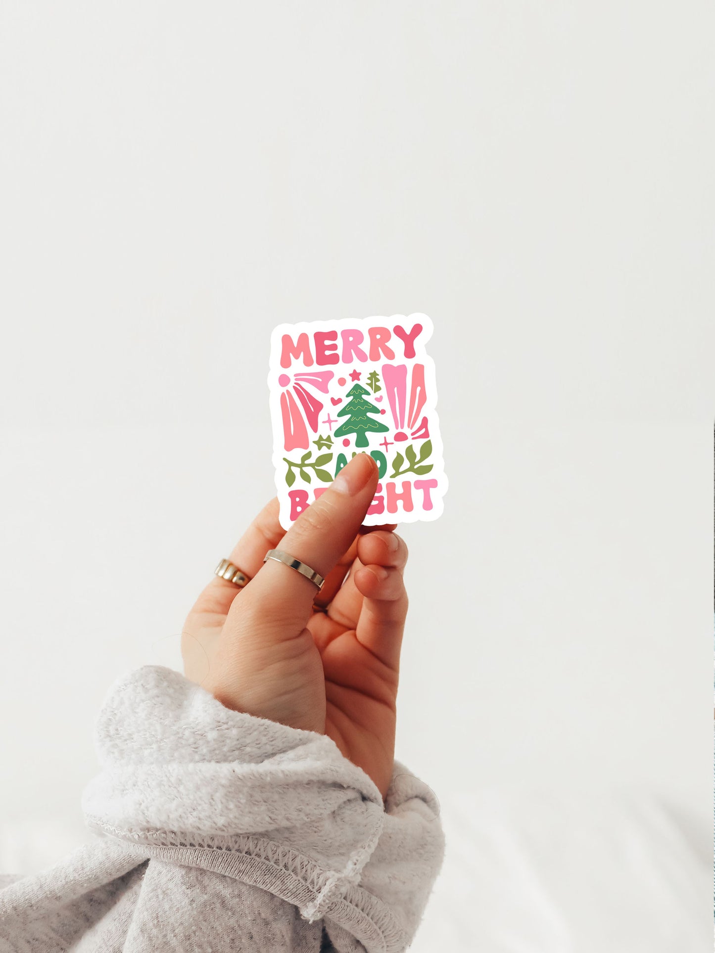 Mery And Bright Boho Christmas Christian Jesus Sticker