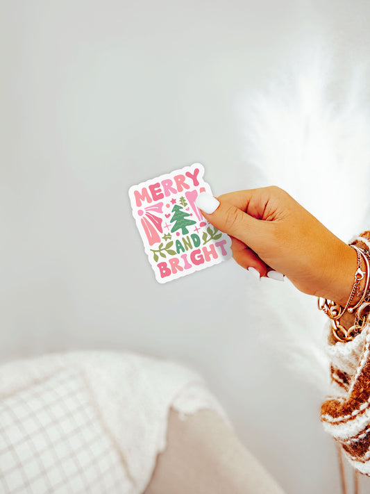 Mery And Bright Boho Christmas Christian Jesus Sticker