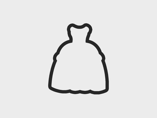 Glass Slipper Inspired Princess Dress Cookie Cutter STL Files