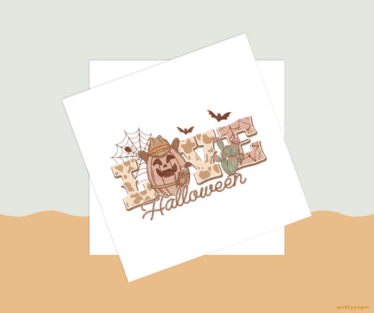 Love Halloween Howdy Western Halloween Sublimation Transfer Print