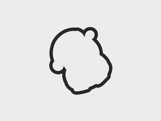 Hippo Animal Faces Santa Edition Cookie Cutter STL Files