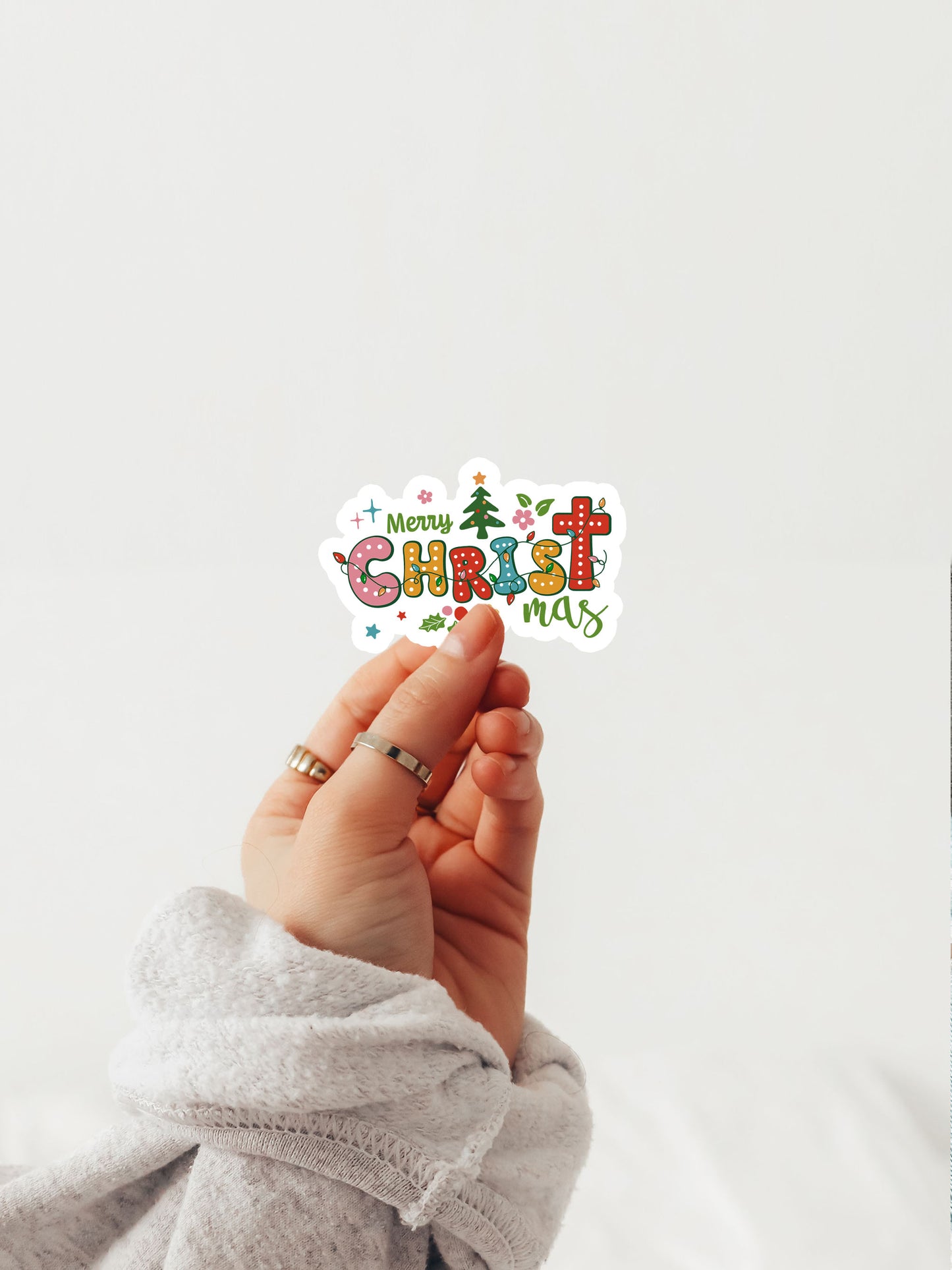 Mery Christ-mas Boho Christmas Christian Jesus Sticker