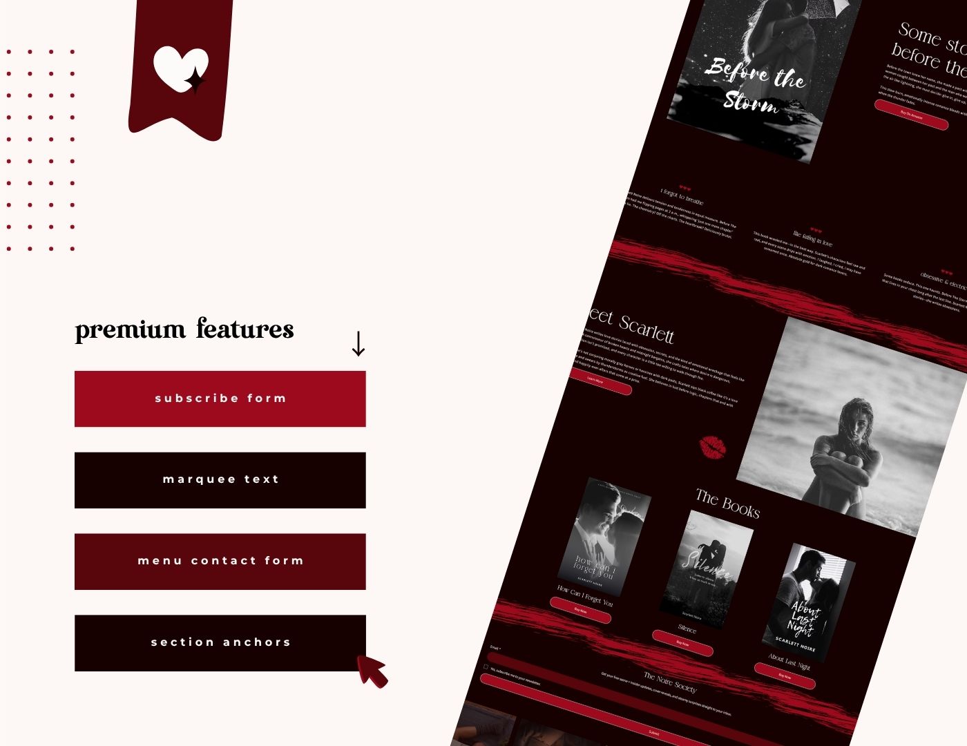 Author Scarlett Noire Wix Studio Website Template