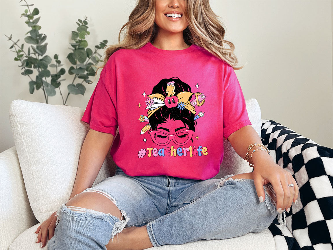 Hashtag Teacher Life Groovy Teacher Shirt