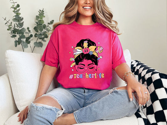 Hashtag Teacher Life Groovy Teacher Shirt