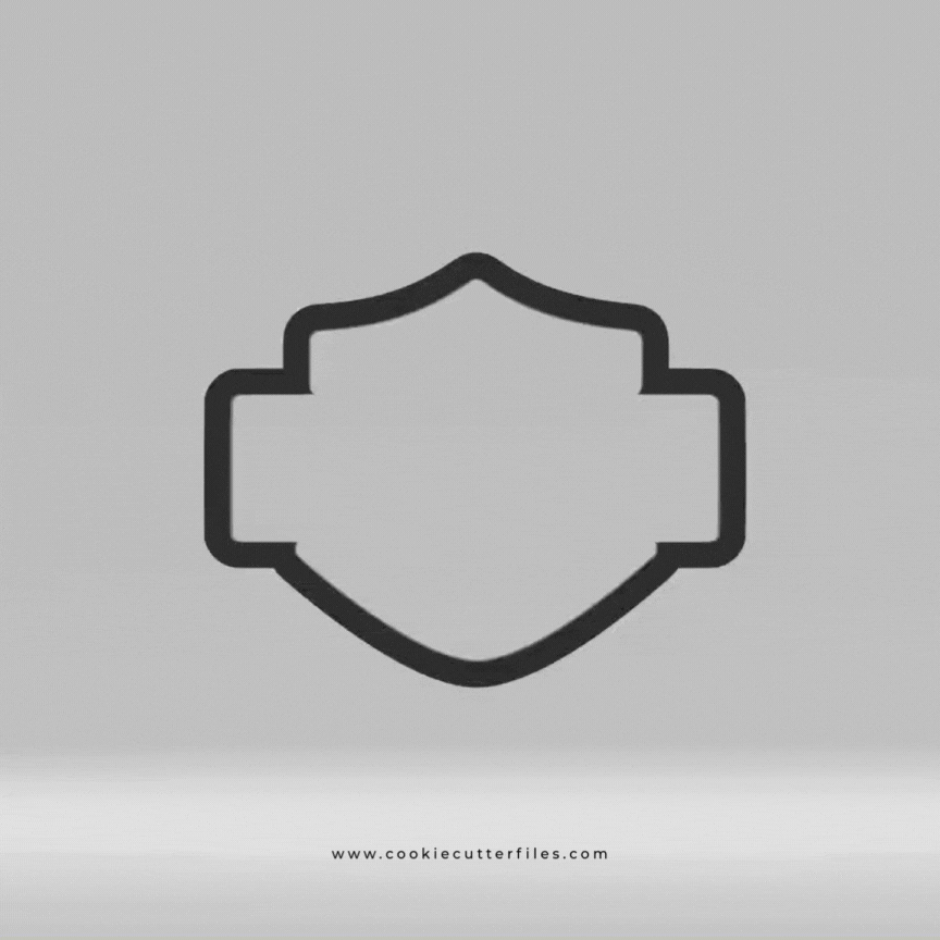 Badge Inspired Orange + Black Motorcycle Cookie Cutter STL Files