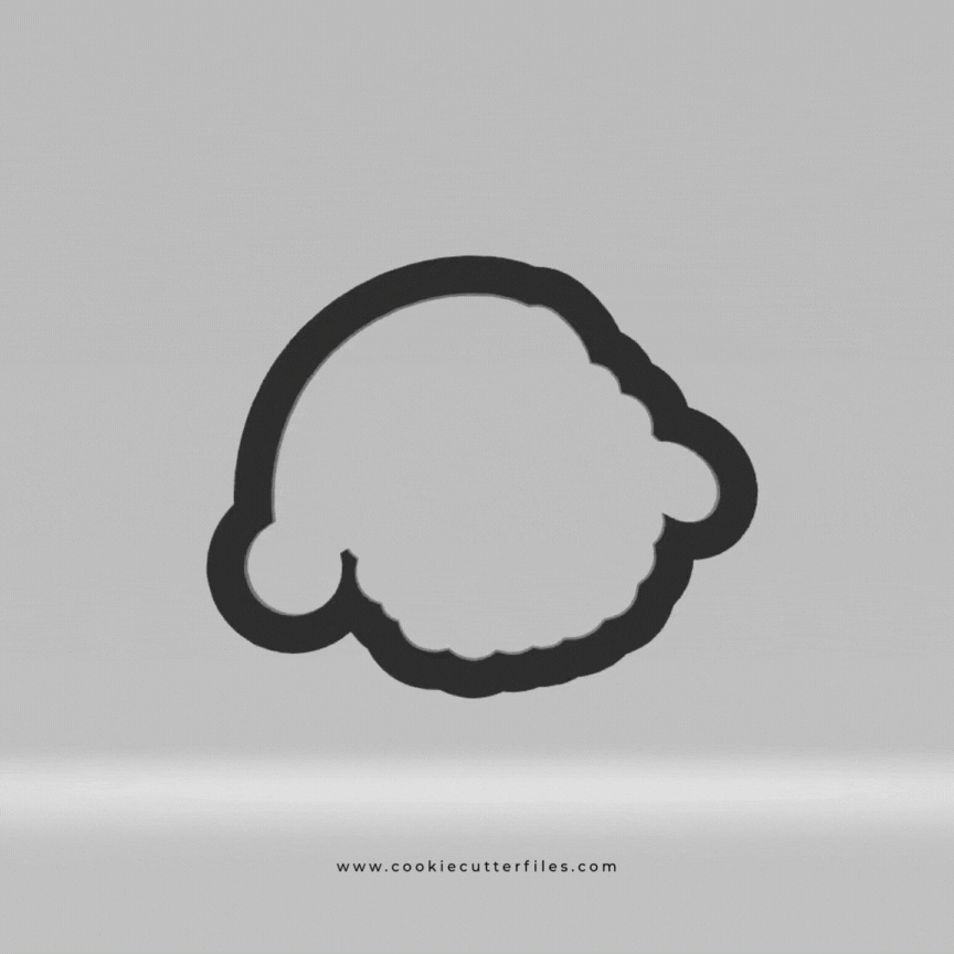 Sheep Animal Faces Santa Edition Cookie Cutter STL Files