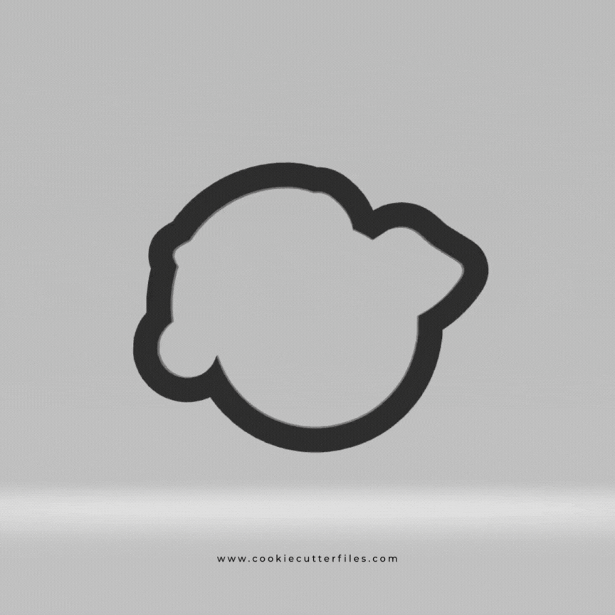 Pig Animal Faces Santa Edition Cookie Cutter STL Files