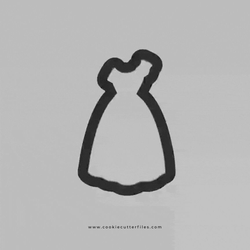 Native Inspired Princess Dress Cookie Cutter STL Files