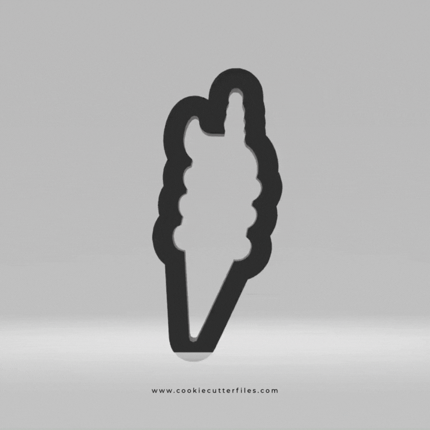 Ice Cream Cone Unicorn Pool Party Cookie Cutter STL Files