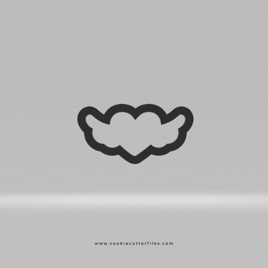 Heart Wings Valentine Gifts Cookie Cutter STL Files