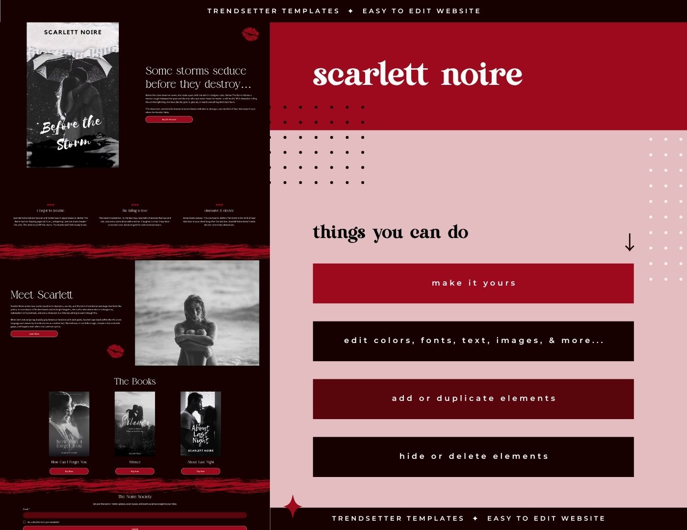 Author Scarlett Noire Wix Studio Website Template