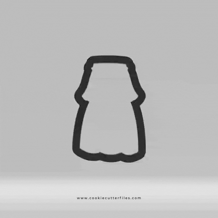 Scottish Inspired Princess Dress Cookie Cutter STL Files
