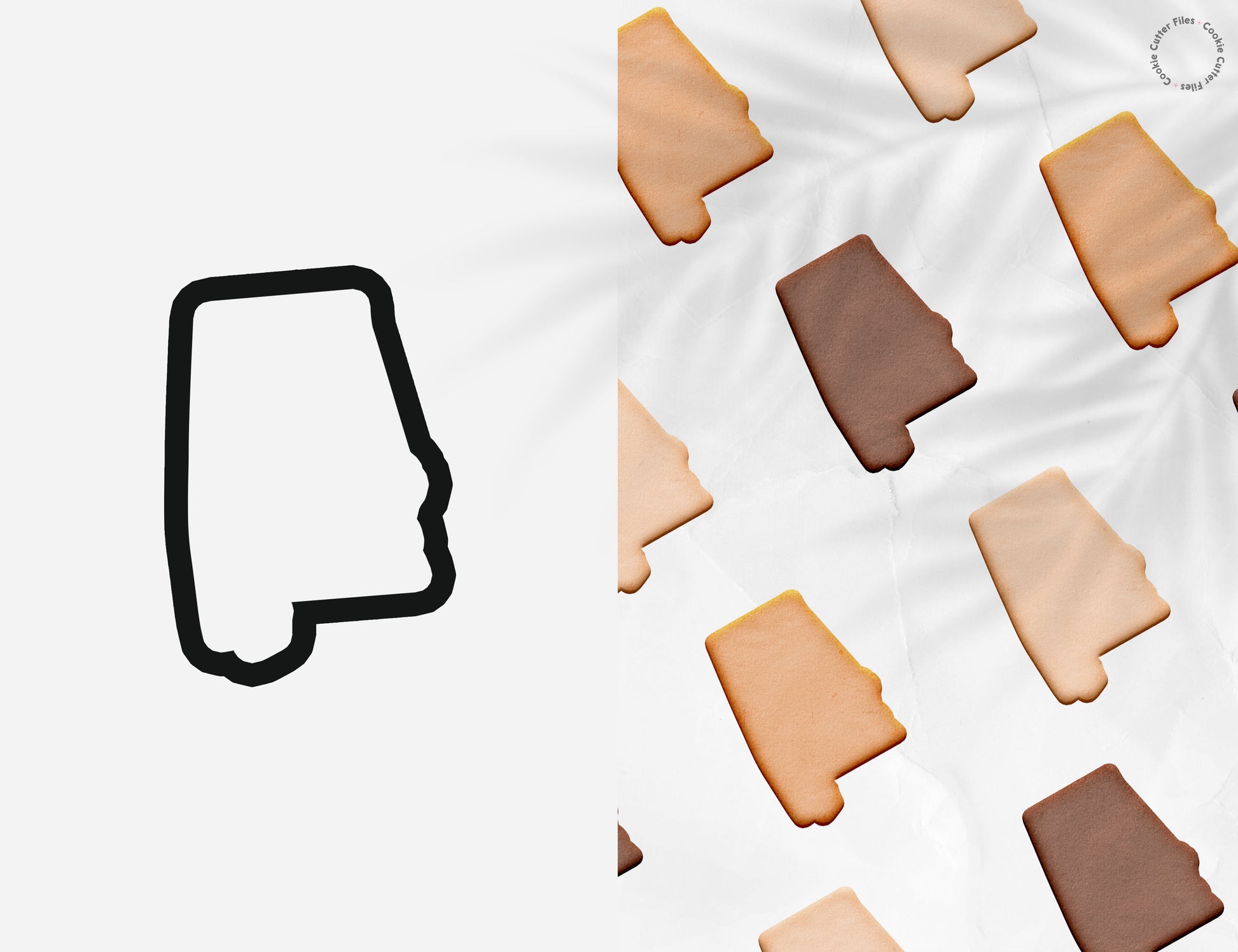 Alabama State Basic Cookie Cutter STL Files Cookie Cutter Files