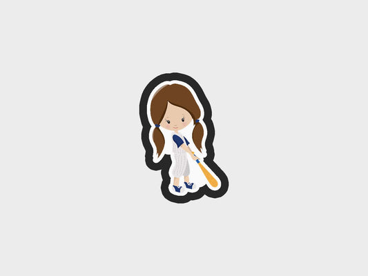 Batter Girl Baseball Kids Cookie Cutter STL Files