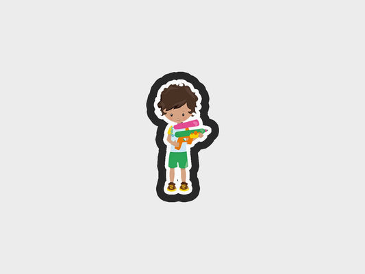 Boy Water Gun One Water Play Fun Cookie Cutter STL Files