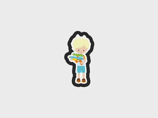 Boy Water Gun Two Water Play Fun Cookie Cutter STL Files