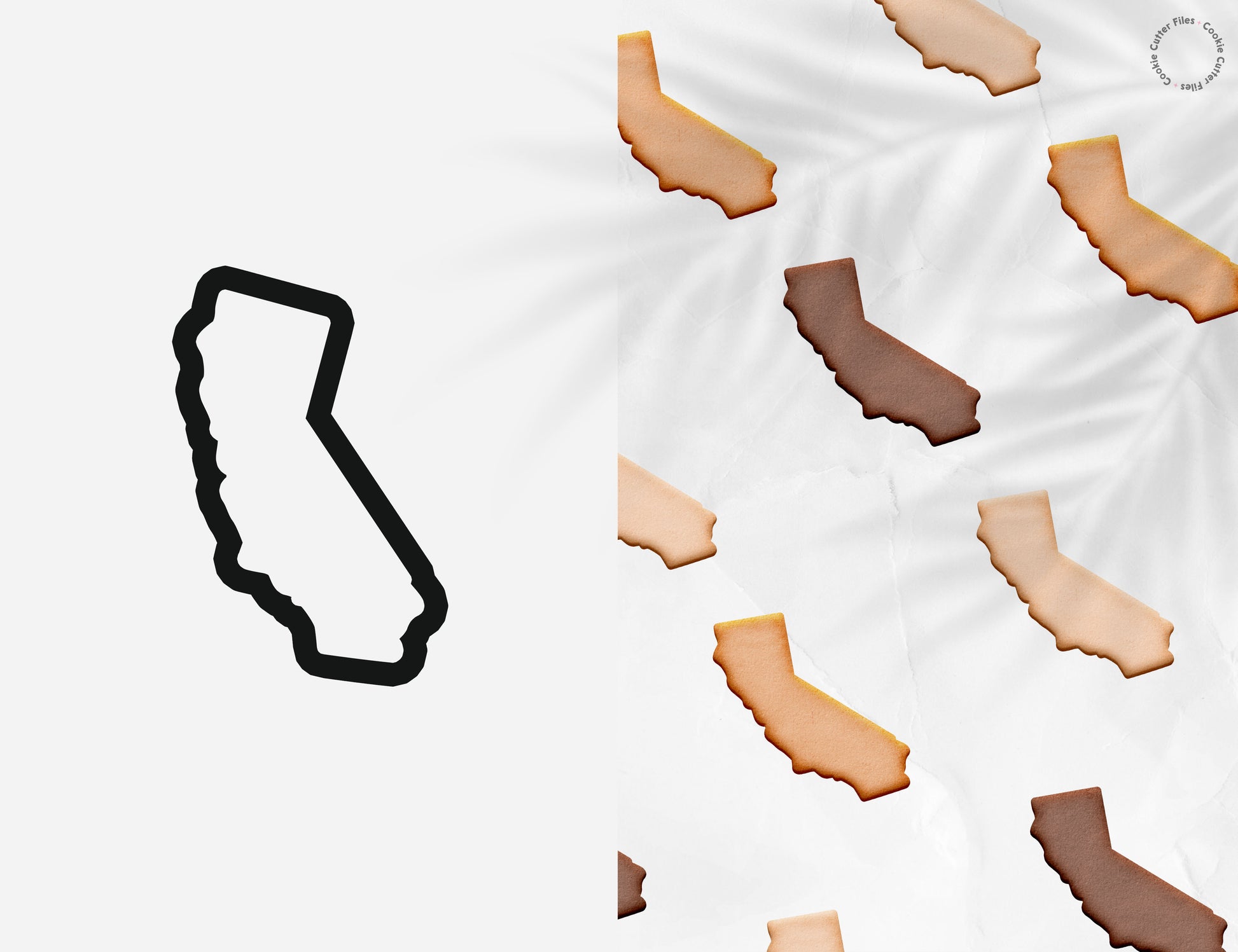 California State Basic Cookie Cutter STL Files Cookie Cutter Files