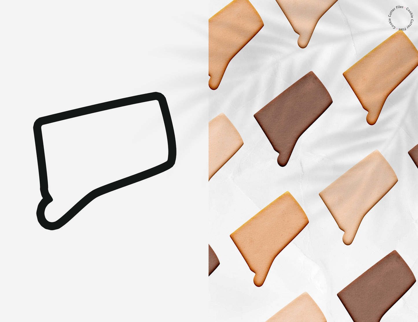 Connecticut State Basic Cookie Cutter STL Files Cookie Cutter Files